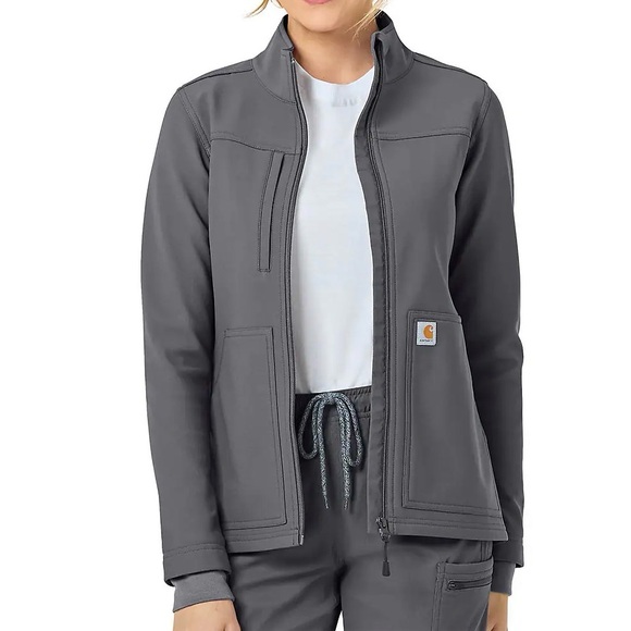 Carhartt Jackets & Blazers - Carhartt Jacket Womens Size S Gray Rugged Flex Peak Bonded Fleece Scrub NWT